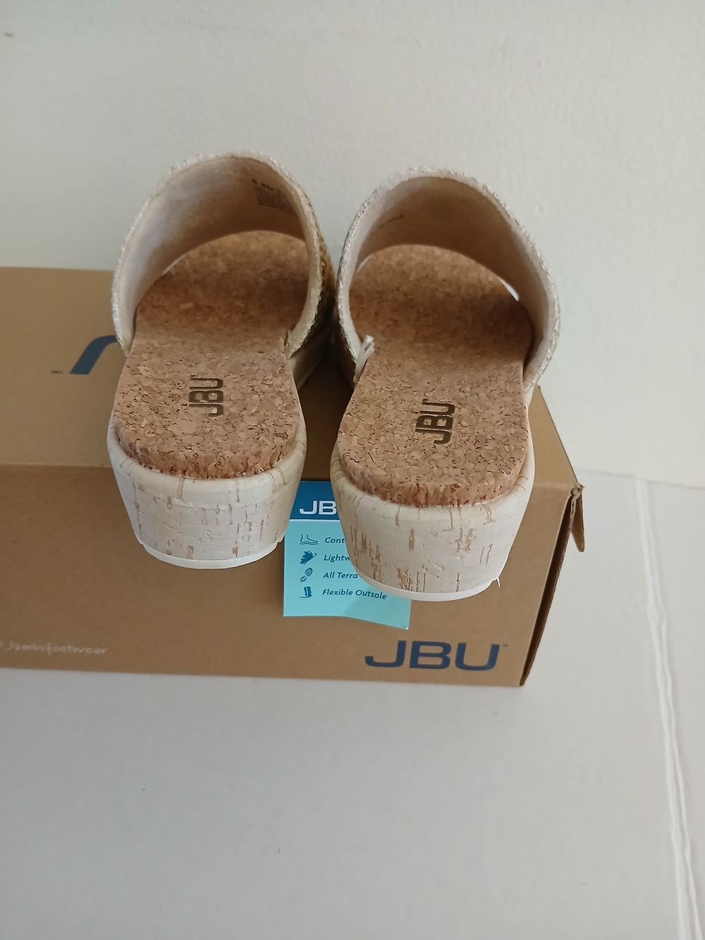 JBU Metallic Gold Cork Slide Sandals - Women's Size 6.5M New $40 - Picture 9 of 11